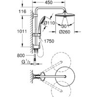Душевая система  Grohe Euphoria System 260 27421002 - Превью изображения №2 — Интернет-магазин Time-Shop