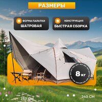 Кемпинговая палатка Sundays ZC-TT106 (коричневый/желтый) - Превью изображения №4 — Интернет-магазин Time-Shop