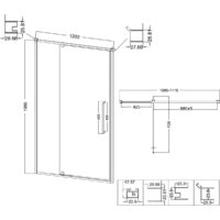 Душевая дверь Niagara Nova NG-45-11ASG 110х195 (золото сатин/прозрачное стекло) - Превью изображения №12 — Интернет-магазин Time-Shop