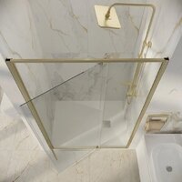 Душевая дверь Niagara Nova NG-45-11ASG 110х195 (золото сатин/прозрачное стекло) - Превью изображения №11 — Интернет-магазин Time-Shop