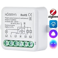 Реле Hommyn zigbee 2 канала RLZBN02 (с нейтралью) - Превью изображения №12 — Интернет-магазин Time-Shop