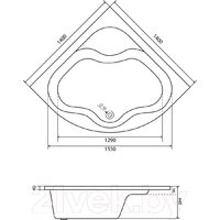 Ванна Lauter Majestica 140x140 21040140 (с ножками) - Превью изображения №15 — Интернет-магазин Time-Shop