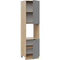 Шкаф напольный Трия Габриэлла 1ПВ6 с двумя дверями (дуб крафт золотой/титан) - Превью изображения №2 — Интернет-магазин Time-Shop