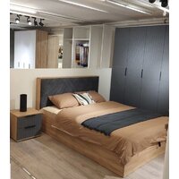 Кровать Трия Хилтон универсальная тип 1 160x200 (дуб крафт золотой/велюр серый) - Превью изображения №9 — Интернет-магазин Time-Shop