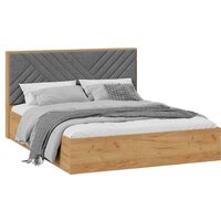 Трия Хилтон универсальная тип 1 160x200 (дуб крафт золотой/велюр серый)