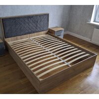 Кровать Трия Хилтон универсальная тип 1 160x200 (дуб крафт золотой/велюр серый) - Превью изображения №12 — Интернет-магазин Time-Shop