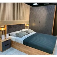 Кровать Трия Хилтон универсальная тип 1 160x200 (дуб крафт золотой/велюр серый) - Превью изображения №5 — Интернет-магазин Time-Shop