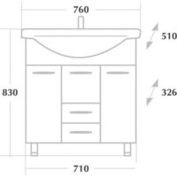  Onika Тумба под умывальник Моника 75.10 (белый) [107501] - Превью изображения №4 — Интернет-магазин Time-Shop