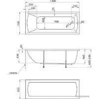 Ванна 1Марка Poseidon Modern 130x70 - Превью изображения №5 — Интернет-магазин Time-Shop