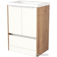 Дабер Тумба под умывальник 017 Тобага/Эридан/Артвин 60 Т17.6Т.0.21Б (дуб галифакс/белый/ручка белая)