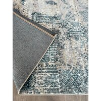 Ковер для жилой комнаты Radjab Carpet Бьянка Прямоугольник D057A 8083RK-B (1.4x2, Cream Shirink/Blue Fdy) - Превью изображения №3 — Интернет-магазин Time-Shop