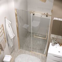 Душевая дверь Grossman Pragma 100x195 100.K33.03.100.32.00 (золото сатин/стекло прозрачное) - Превью изображения №7 — Интернет-магазин Time-Shop