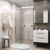 Душевая дверь Grossman Pragma 100x195 100.K33.03.100.32.00 (золото сатин/стекло прозрачное) - Превью изображения №6 — Интернет-магазин Time-Shop