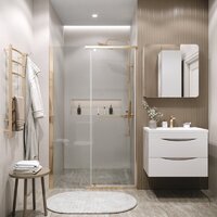 Душевая дверь Grossman Pragma 100x195 100.K33.03.100.32.00 (золото сатин/стекло прозрачное) - Превью изображения №4 — Интернет-магазин Time-Shop