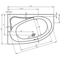 Ванна Riho Lyra 170x110 (левая, без ножек) - Превью изображения №2 — Интернет-магазин Time-Shop