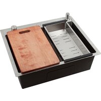 Кухонная мойка Futur FK 6050 Eco Embossing Pop-up Board plus (Satin) - Превью изображения №2 — Интернет-магазин Time-Shop