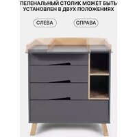 Детский комод Rant Lago Pro 800/4 (moon grey) - Превью изображения №10 — Интернет-магазин Time-Shop