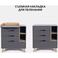 Детский комод Rant Lago Pro 800/4 (moon grey) - Превью изображения №13 — Интернет-магазин Time-Shop