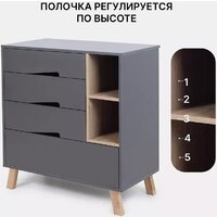 Детский комод Rant Lago Pro 800/4 (moon grey) - Превью изображения №9 — Интернет-магазин Time-Shop