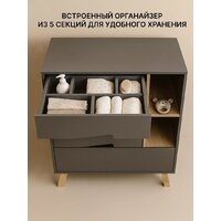 Детский комод Rant Lago Pro 800/4 (moon grey) - Превью изображения №2 — Интернет-магазин Time-Shop