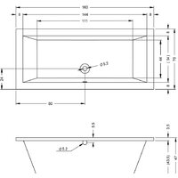 Ванна Riho Lusso 160x70 BA57 (без ножек) - Превью изображения №2 — Интернет-магазин Time-Shop