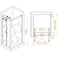 Душевой уголок RGW PA-144 (PA-104+Z-050-2+O-104) 060814479-011 70x90 (хром/прозрачное стекло) - Превью изображения №2 — Интернет-магазин Time-Shop