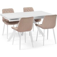 Кухонный стол Notta Вилли 140/200x80 (белый мрамор/белый) - Превью изображения №10 — Интернет-магазин Time-Shop