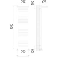 Полотенцесушитель TERMINUS Аврора П20 300x1000 с полкой нп (хром) - Превью изображения №3 — Интернет-магазин Time-Shop