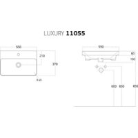 Умывальник Dreja Luxury 55 11055-KL - Превью изображения №4 — Интернет-магазин Time-Shop