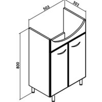  Runo Тумба с умывальником Уют 55 + Уют 55 (напольная) - Превью изображения №7 — Интернет-магазин Time-Shop
