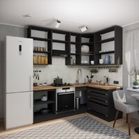 Готовая кухня ВерсоМебель Эко Премиум 1.4x2.2 правая (кашемир/ст. дуб вотан) - Превью изображения №5 — Интернет-магазин Time-Shop