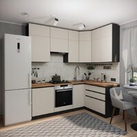 Готовая кухня ВерсоМебель Эко Премиум 1.4x2.2 правая (кашемир/ст. дуб вотан) - Превью изображения №6 — Интернет-магазин Time-Shop