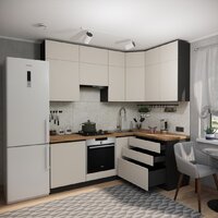 Готовая кухня ВерсоМебель Эко Премиум 1.4x2.2 правая (кашемир/ст. дуб вотан) - Превью изображения №7 — Интернет-магазин Time-Shop