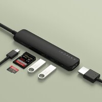 Док-станция Satechi 7-in-1 USB-C Slim Multiport Adapter with Ethernet ST-P7SK (черный) - Превью изображения №5 — Интернет-магазин Time-Shop