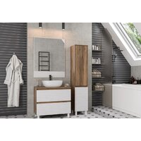  Brevita Шкаф-пенал Dakota 35 DAK-050350-19/01Л (белый/темное дерево) - Превью изображения №12 — Интернет-магазин Time-Shop