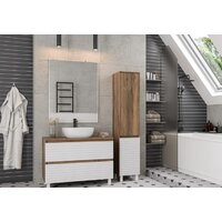  Brevita Шкаф-пенал Dakota 35 DAK-050350-19/01Л (белый/темное дерево) - Превью изображения №9 — Интернет-магазин Time-Shop