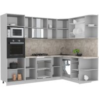 Готовая кухня Интерлиния Мила Лайт 1.68x2.6 правая (белый платинум/дуб золотой/дуб бунратти) - Превью изображения №2 — Интернет-магазин Time-Shop