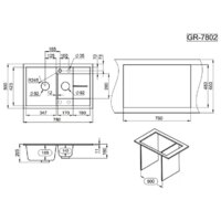 Кухонная мойка Granula GR-7802 (турмалин) - Превью изображения №4 — Интернет-магазин Time-Shop
