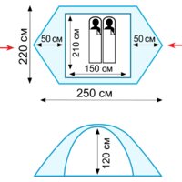Треккинговая палатка TRAMP Scout 2 v2 - Превью изображения №3 — Интернет-магазин Time-Shop