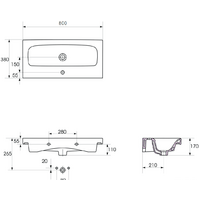 Умывальник Cersanit Moduo 80 Slim UM-MOD80SL/1 - Превью изображения №4 — Интернет-магазин Time-Shop
