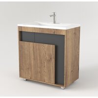  Дабер Тумба под умывальник 015 Andrea Elen 80 Т15.8A.0.22 (дуб галифакс/серый) - Превью изображения №2 — Интернет-магазин Time-Shop