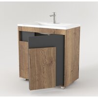  Дабер Тумба под умывальник 015 Andrea Elen 80 Т15.8A.0.22 (дуб галифакс/серый) - Превью изображения №3 — Интернет-магазин Time-Shop