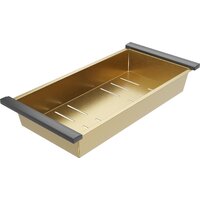 Кухонная мойка Roxen Snake 560220-60-GS PVD Gold золотая/текстурная (с коландером и дозатором) - Превью изображения №6 — Интернет-магазин Time-Shop