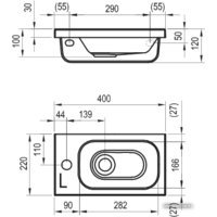 Умывальник Ravak Chrome 400 левый 40x22 [XJGL1100000] - Превью изображения №5 — Интернет-магазин Time-Shop