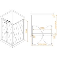 Душевой уголок RGW PA-134 (PA-104+Z-050-2+O-104) 060813422-011 120x120 (хром/прозрачное стекло) - Превью изображения №2 — Интернет-магазин Time-Shop