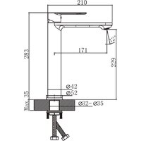 Умывальник Lauter 21674A + Moon 21СK81691C с сифоном 21635CH (хром) - Превью изображения №6 — Интернет-магазин Time-Shop