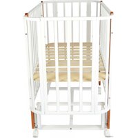 Классическая детская кроватка СКВ-Компани 394001-6 (белый/бук) - Превью изображения №2 — Интернет-магазин Time-Shop