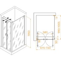 Душевой уголок RGW PA-144 (PA-104+Z-050-2+O-104) 060814470-011 70x100 (хром/прозрачное стекло) - Превью изображения №2 — Интернет-магазин Time-Shop