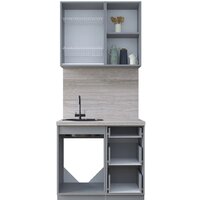 Готовая кухня Интерлиния Тренд 0.9А (мята/белый/бискайская сосна) - Превью изображения №4 — Интернет-магазин Time-Shop