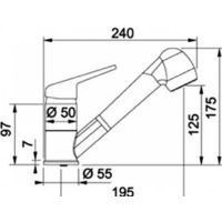 Смеситель Franke Novara-Plus Pull Out 115.0470.665 (бежевый) - Превью изображения №2 — Интернет-магазин Time-Shop